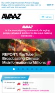 How avaaz.org looks like on a mobile device such as an iPhone.
