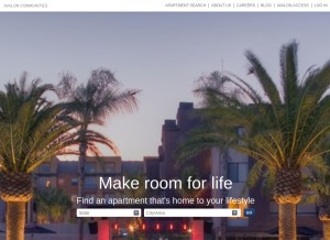 How avaloncommunities.com looks like on a tablet such as an iPad.