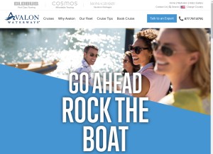 How avalonwaterways.com looks like on a tablet such as an iPad.