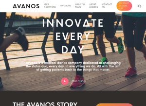 How avanos.com looks like on a tablet such as an iPad.