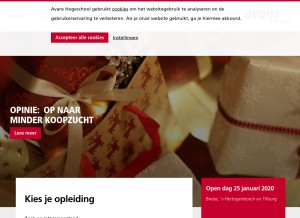 How avans.nl looks like on a tablet such as an iPad.