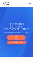 How avantassessment.com looks like on a mobile device such as an iPhone.