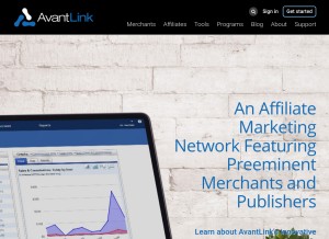 How avantlink.com looks like on a tablet such as an iPad.