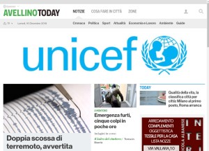 How avellinotoday.it looks like on a tablet such as an iPad.