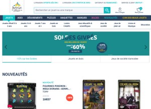 How avenuedesjeux.com looks like on a tablet such as an iPad.
