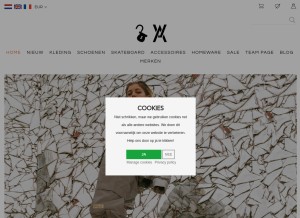 How avenuestore.be looks like on a tablet such as an iPad.