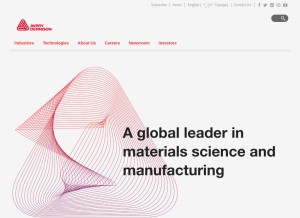 How averydennison.com looks like on a tablet such as an iPad.