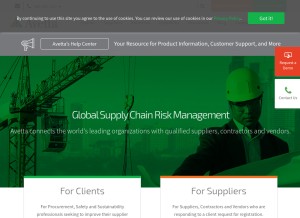 How avetta.com looks like on a tablet such as an iPad.