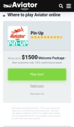 How aviator-game1.com looks like on a mobile device such as an iPhone.