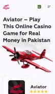 How aviatorgame.pk looks like on a mobile device such as an iPhone.