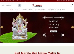 How avinashmarblemoorti.com looks like on a tablet such as an iPad.