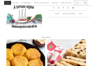 How avirtualvegan.com looks like on a tablet such as an iPad.
