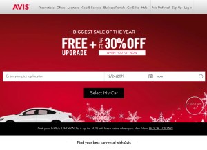 How avis.com looks like on a tablet such as an iPad.