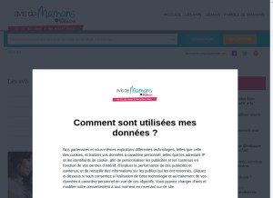 How avisdemamans.com looks like on a tablet such as an iPad.