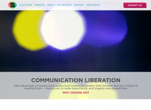 How avisystems.com looks like on a tablet such as an iPad.