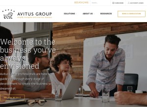 How avitusgroup.com looks like on a tablet such as an iPad.