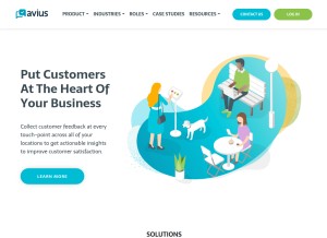 How avius.com looks like on a tablet such as an iPad.