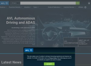 How avl.com looks like on a tablet such as an iPad.