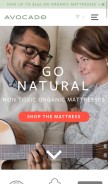 How avocadogreenmattress.com looks like on a mobile device such as an iPhone.