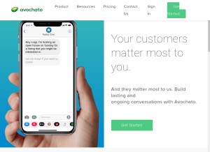 How avochato.com looks like on a tablet such as an iPad.