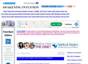 How awakening-intuition.com looks like on a tablet such as an iPad.