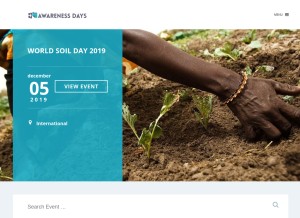 How awarenessdays.com looks like on a tablet such as an iPad.