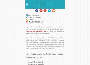 How awe.edu.vn looks like on a tablet such as an iPad.