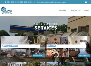 How awediversifiedservices.com looks like on a tablet such as an iPad.