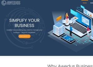 How awedus.com looks like on a tablet such as an iPad.