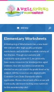How awellspringofworksheets.com looks like on a mobile device such as an iPhone.