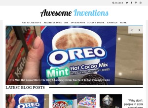 How awesomeinventions.com looks like on a tablet such as an iPad.