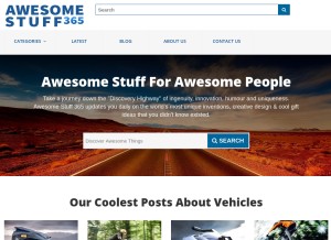 How awesomestuff365.com looks like on a tablet such as an iPad.