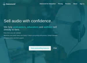 How awesound.com looks like on a tablet such as an iPad.