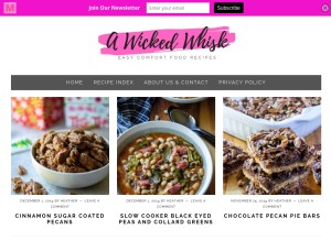 How awickedwhisk.com looks like on a tablet such as an iPad.