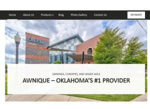 How awnique.com looks like on a tablet such as an iPad.