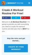 How aworkoutroutine.com looks like on a mobile device such as an iPhone.