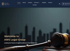 How aws-legalgroup.com looks like on a tablet such as an iPad.