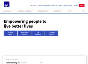 How axa-equitable.com looks like on a tablet such as an iPad.
