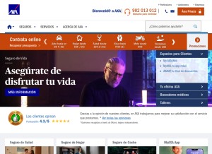 How axa.es looks like on a tablet such as an iPad.