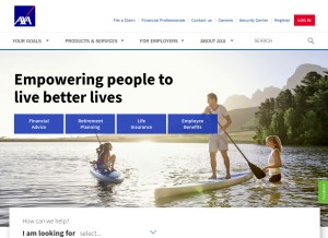 How axaonline.com looks like on a tablet such as an iPad.
