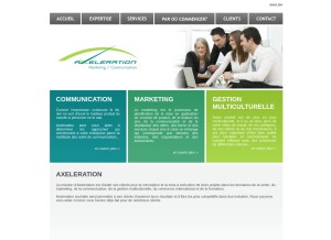 How axeleration.com looks like on a tablet such as an iPad.