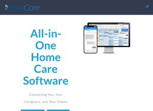 How axiscare.com looks like on a tablet such as an iPad.