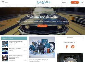 How axleaddict.com looks like on a tablet such as an iPad.