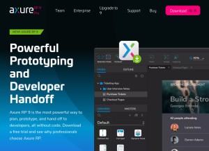 How axure.com looks like on a tablet such as an iPad.