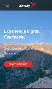 How axway.com looks like on a mobile device such as an iPhone.