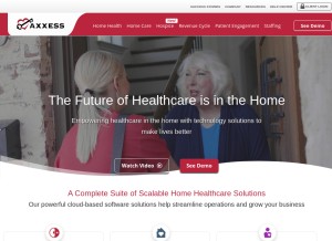 How axxess.com looks like on a tablet such as an iPad.