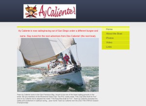 How aycalientesailing.com looks like on a tablet such as an iPad.