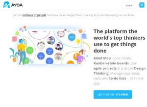 How ayoa.com looks like on a tablet such as an iPad.