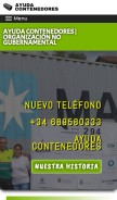 How ayudacontenedores.org looks like on a mobile device such as an iPhone.