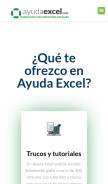 How ayudaexcel.com looks like on a mobile device such as an iPhone.